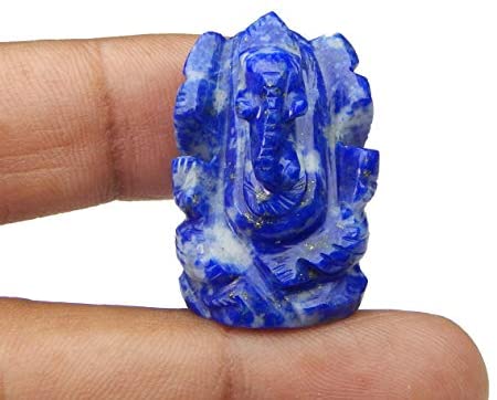 Ganesha Statue, Natural Lapis Lazuli Stone Ganesh Statue Sculpture, Tiny Ganesh Statue, Ganesha Statue for Gift, Handcarved Ganesh Statue, Beautiful Lapis Lazuli Ganesh Idol, Pocket Ganesh Statue.