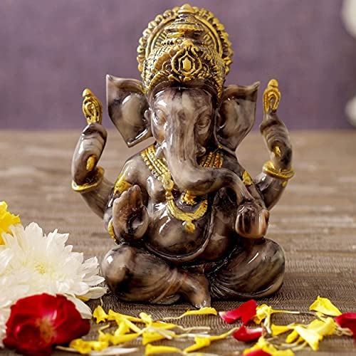 TIED RIBBONS Ganesh Idol for Home Decor Mandir Table Desktop Table Decoration Ganesha Idol for Gift – Diwali Decorations for Home and Diwali Gifts
