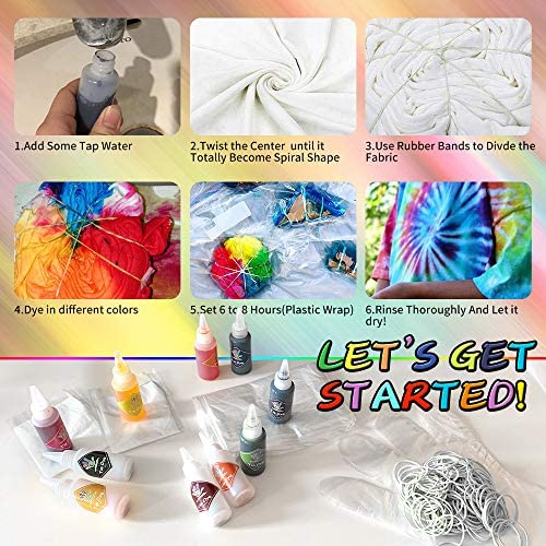 26 Colours Tie Dye Kits, Caloyee Permanent One Step Tie Dye Set for ...