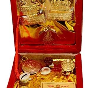 Brass Sri Dhan Laxmi- Kuber Bhandari Yantra For Godess Laxmi Diwali Puja Temple