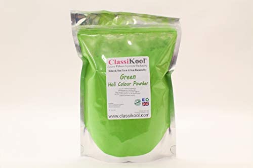 Classikool 1kg/ 1000g Neon UV Holi Festival Powders Glow in the Dark Throwing Colours Set of 6: Pink, Orange, Yellow, Green, Gold & Red
