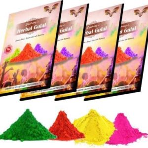 Holi Color 200g each Red Green Yellow Pink Holi Color Powder Pack of 1 (Red, Green, Yellow, Pink, 800 g)
